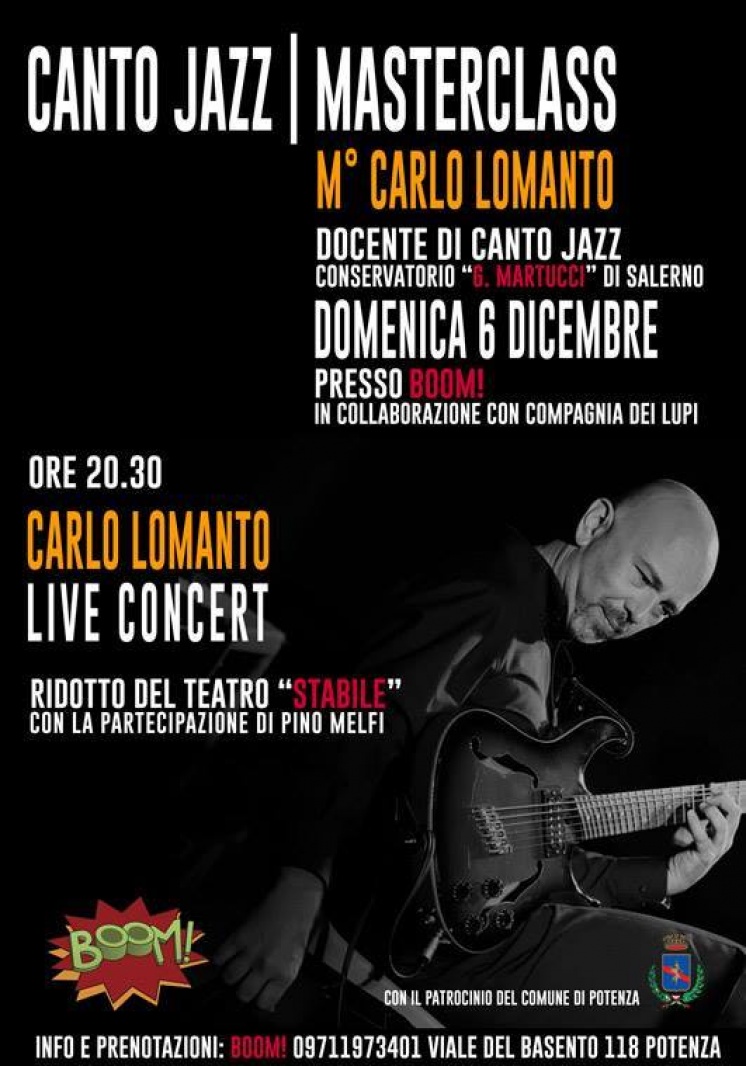 MASTERCLASS IN CANTO JAZZ CON CARLO LOMANTO e LIVE CONCERT